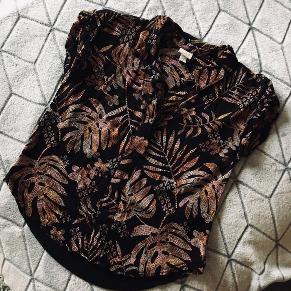 a new day Tops - A New Day Tropical Leaf Top